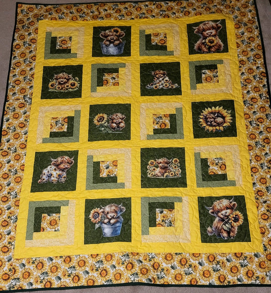 Cow and Sunflowers quilt